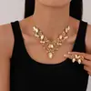 Conjunto de collar con colgante de gota de diamante transfronterizo para mujer, cadena para clavícula de moda nicho de lujo ligero, joyería versátil, sentido de alta gama para mujer