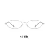Montura de gafas de aleación de alta calidad, diseño retro ovalado vintage de Saturno Y2K, montura estrecha de alta inteligencia, se puede equipar con lentes, directo del fabricante