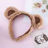 Tiara de Orelhas de Urso Desenho Animado Fofa Faixa de Cabelo de Pelúcia Macia Orelhas de Animal Headwear Cosplay Anime