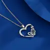 Venta caliente transfronteriza Nuevo colgante de proyección LOVE con forma de corazón LOVE collar con letras 100 idiomas TE AMO para mujer en stock