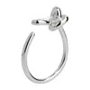 Anillo de Plata S925 Plata Esterlina Nudo de Cuerda Nudo Anillo Diseño Nicho Viento Frío para Mujer Anillo Abierto Transfronterizo Europeo y Americano