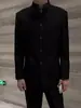 Nueva Chaqueta de Traje con Hombreras Estilo Chino para Hombre Ropa de Compromiso Chaqueta Negra con Cuello Mao Túnica Top Estilo Nacional Primavera y Otoño