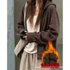 Sudadera con capucha casual estilo coreano para mujer, nuevo modelo de otoño 2026, chaqueta holgada y versátil, top tipo cárdigan con cremallera elegante