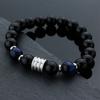 Acero Inoxidable Ojo de Tigre obsidiana cuentas negras brillantes pulsera para hombre explosiones transfronterizas cuentas de acero de titanio pulsera fabricantes mayoreo