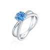 Anillo de plata de ley 925 con corte de flor de hielo en forma de X de 1,2 ct para mujer, anillo de diamantes de alto carbono con tesoro de 7 x 7 colores, estilo europeo y americano.