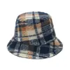 Chapéu de Pescador Xadrez Clássico Estilo Britânico Outono e Inverno Transfronteiriço Hip-hop Rua Retrô Lã de Cordeiro Quente Chapéu Boina para Homens