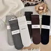 Meias Femininas de Algodão Absorventes de Suor, Cano Rebatido, Largas, Cor Sólida Clássica Versátil, Meias de Microcompressão até a Panturrilha, Outono/Inverno 2026, Atacado