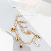 Cadena para teléfono móvil de estilo oceánico con conchas y piedras, corta, transfronteriza, de alta calidad, beige, con adornos de cuentas hechas a mano