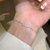 Pulsera de Plata de Ley S925 con Diamantes en Tres Piedras para Mujer, Estilo Japonés, Lujo Ligero, Diseño de Nicho de Alta Gama, Popular en Xiaohongshu
