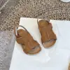 Sandalias Infantiles 2026 Verano Nuevo Estilo Sandalias Infantiles Estilo Coreano Retro Estampado de Leopardo Piel Nobuck Birkenstock Suela Suave para Niños y Niñas