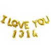 Globo de Película de Aluminio con Letras de Imitación Versión Americana 'Feliz Boda Te Amo 1314' Set de Letras Arreglo de Propuesta de Boda de 16 pulgadas