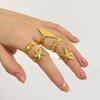 Joyería de Elementos Marinos Europeos y Americanos Estilo Fresco Festivo Anillo Abierto de Concha y Estrella de Mar Anillo para Mujer Verano Nuevo Venta al por Mayor