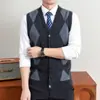 E-commerce Transfronteiriço Novo Suéter Masculino Versátil Tamanho Grande Cardigan de Tricô Colete Peça Externa Roupa Masculina 100% Lã Xale