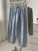 Pantalones Cargo Rectos de Algodón Puro para Mujer, Estilo Coreano Reductor de Edad con Cordón Elástico de Cintura Alta, Pantalones Cropped de Globo con Botón de Concha para Otoño