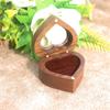 Caja de madera maciza con ventana para anillos de amor, nogal negro, joyero para anillos de diamantes, embalaje para guardar anillos de propuesta, caja de regalo para mujer
