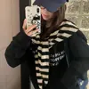 Chal Triangular de Rayas Estilo Coreano Extra Cálido para Mujer en Otoño e Invierno, Grueso y Versátil, Accesorios de Bufanda Exterior Tejida