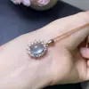 Pingente de semente de uva natural, cristais limpos, prata 925 finamente trabalhada para cravar a pedra principal, pingente luminoso 9*11mm