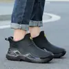 Botas de Lluvia Nuevas para Hombre hasta el Tobillo Zapatos de Agua Engrosadas Impermeables Antideslizantes Resistentes al Desgaste Cálidas de Trabajo Botas de Goma Botas de Lluvia para Pesca en la Playa