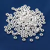 Plata de Ley 3mm Cuentas Burbuja Espaciadores Accesorios Plata Lisa Cuentas Ábaco Cuentas Agujero Grande Materiales para Manualidades Cuentas Accesorios