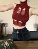 Top sexy sin tirantes con cuello halter y diseño de nicho para mujer, de Pure Spice Girl, sin mangas, de punto