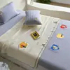 Dibujo Animado Perro Azul Waffe Set de Tres Piezas Esterilla de Seda Helada Gorro de Cama Esterilla con Bordado para Aire Acondicionado Lavable a Máquina Plegable