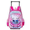 Mochila Escolar con Ruedas Modelo Nuevo Transfronteriza para Niños de 12 Pulgadas, Mochila de Estudiante de Primaria Rígida, Mochila Escolar de Jardín de Infancia con Dibujo de Kuromi