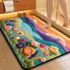 Alfombrilla de Baño con Diseño de Plantas y Flores Transfronterizo, Alfombrilla de Piso de Lodo Diatomeas, Felpudo para Puerta de Entrada, Alfombrilla Absorbente de Agua, Resistente a la Suciedad, Antideslizante para Uso Doméstico