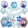 Conjunto de Balões de Aniversário Congelados Transfronteiriços Elsa Anna Olaf Princesa Arranjo de Primeiro Aniversário Balões de Desenho Animado