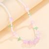Nova Cor Cristal Frisado Colar Doce Bonito Menina Estilo Tulipa Flor Clavícula Colar Cadeia