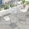 Juego de mesa y sillas para exterior patio exterior balcón al aire libre ocio mesa y sillas de hierro forjado cafetería de té de leche asientos al aire libre