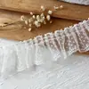 Accesorios con Adorno de Encaje Materiales DIY Decoración Ropa de Muñeca Cinta Volantes Pliegues Soporte Hecho a Mano Abanico