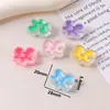 Cuentas de acrílico transparente con forma de emoticon que gotean aceite, flor pequeña, estrella de cinco puntas, corazón de melocotón, cuentas sueltas con agujero recto, accesorios para el cabello y pulseras DIY