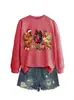 Amazon eBay sitio independiente moda versátil lindo divertido mujer tres pollos que se iluminan Navidad sudadera otoño e invierno