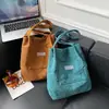 Bolsa de Veludo Lona Estilo Coreano Mori Bolsa de Ombro Transversal Retro Simples Bolsa de Mão Artística Casual para Estudante