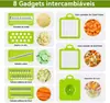 Cortador Multifuncional de Frutas e Legumes 16 em 1 | Fatiador com Lâminas Intercambiáveis de Aço Inoxidável, Material Seguro para Alimentos, Ideal para Cozinhas Domésticas, Preparo de Saladas e Refeições Rápidas