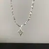 Nueva Moda Estrella Cuatro Hombres Estrella Plata Rota Collar Mujer Personalidad Nicho Ins Diario Todo Combina Cadena Clavícula
