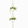 Cuerda de Algodón Tejida a Mano Estilo Bohemio Maceta para Plantas y Flores Cesta Colgante Bolsa de Red Cuerda para Colgar Colgante de Pared Cuerda para Colgar