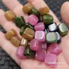 Cuentas Sueltas Cuadradas de Jade de Color Turmalina en Amarillo, Rosa y Verde Cuentas para Joyería de Cuentas Sueltas de Jade de Cuarcita