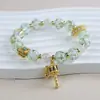 Pulsera de Cuentas de Cristal Sakura para Mujer, Lujo Ligero, Sensación de Alta Gama, Joyería Rosa Estilo Vintage, Venta al por Mayor para Transmisiones en Vivo y Puestos de Mercado