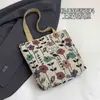 Bolsa Tote de Lona Floral Retrô Feminina Grande Capacidade Bolsa de Mão Simples para Estudante e Trajeto Bolsa de Ombro Única Versátil Bolsa de Compras