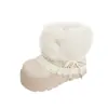 Botas de Neve com Solado Grosso, Forradas com Lã e Acolchoadas para Mulheres Baixas, Modelo Novo Quente de Inverno 2025, Botas de Neve Antiderrapantes para Mulheres