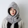 Gorro de forro polar más vendido transfronterizo, gorro de esquí de invierno grueso, cobertura cálida para la cabeza, mascarilla facial, calentador de cuello, gorro a prueba de viento para ciclismo, gorro protector facial