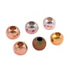Cuentas Redondas de Agujero Grande Cuentas Chapadas en Oro Cuentas de Plata Color Metal Negro Oro Rosa Cuentas Sueltas Cuentas Espaciadoras Pulsera DIY Collar Accesorios de Joyería