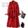 Gabardina de longitud media para mujer 2025 primavera y otoño nuevo estilo coreano talla grande petite popular estilo británico abrigo hasta la rodilla