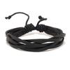 Pulsera de cuero cruzada europea y americana nueva para hombre pulsera tejida combinada multicapa de plumas creativas juego de cuatro piezas