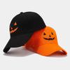 Comércio eletrônico transfronteiriço engraçado Europa e Estados Unidos personalidade guarda-sol protetor solar beirados curvos abóbora caveira laranja boné de beisebol chapéu de Halloween