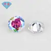 Huagang Gem Agujero Doble Redondo Chapado Color AB Circonita Piedra Desnuda Venta al por Mayor Color AB Chapado Piedra Blanca Piedra con Agujero Artificial