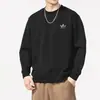 2025 Nueva Marca Americana de Moda Callejera para Hombre Otoño e Invierno Tendencia Estampado Cuello Redondo Holgado Sudadera Negra Stock Listo