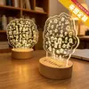 Luz de noche acrílica personalizada para graduación, regalos corporativos culturales y creativos para negocios, jardín de infantes, cumpleaños, decoración de lámpara de escritorio de oficina