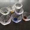 Tigela de cristal hexagonal, tigela de vidro transparente para fornecimento de água, tigela colorida, homenagem ao salão de Buda, tigela de água benta
